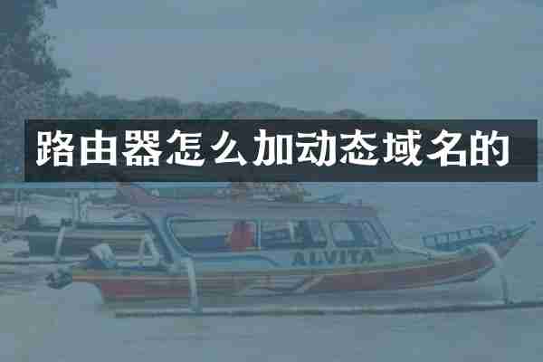 路由器怎么加动态域名的