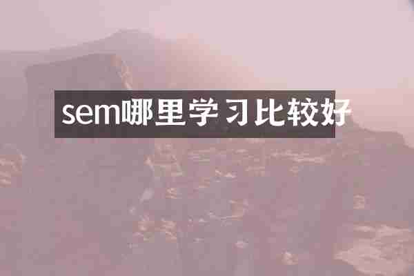 sem哪里学习比较好