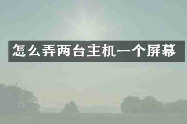 怎么弄两台主机一个屏幕