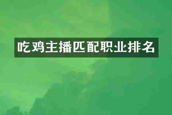 吃鸡主播匹配职业排名