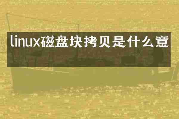 linux磁盘块拷贝是什么意思