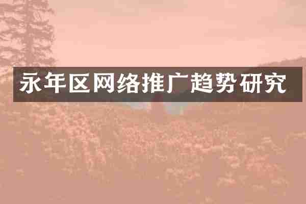 永年区网络推广趋势研究