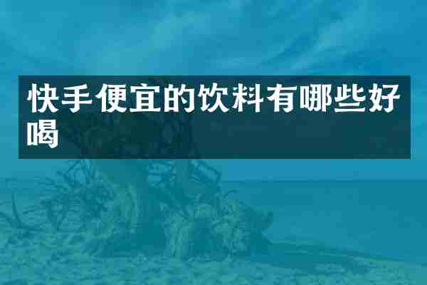 快手便宜的饮料有哪些好喝