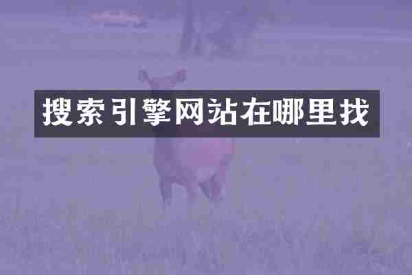 搜索引擎网站在哪里找