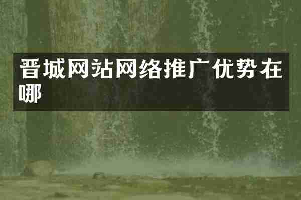 晋城网站网络推广优势在哪