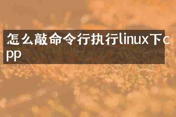 怎么敲命令行执行linux下cpp