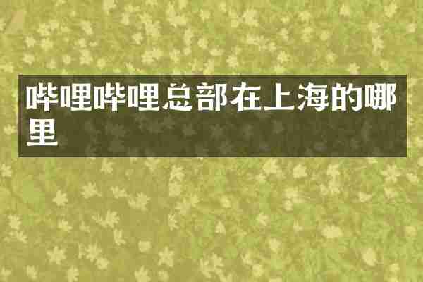 哔哩哔哩总部在上海的哪里