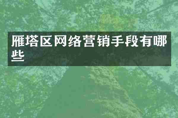 雁塔区网络营销手段有哪些