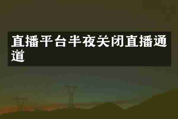 直播平台半夜关闭直播通道