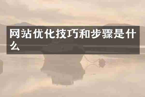 网站优化技巧和步骤是什么