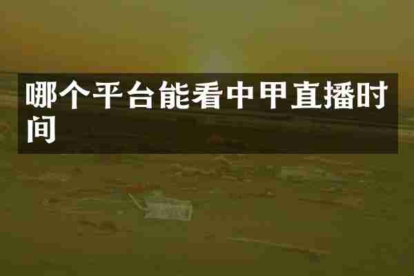 哪个平台能看中甲直播时间