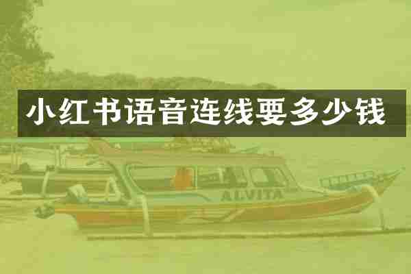 小红书语音连线要多少钱