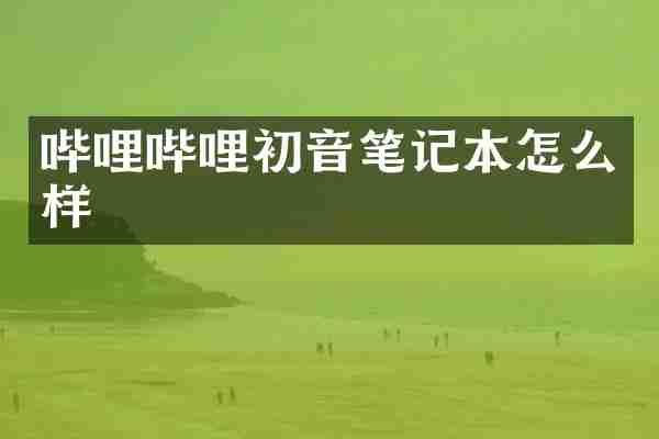 哔哩哔哩初音笔记本怎么样