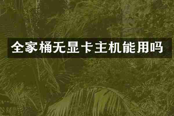 全家桶无显卡主机能用吗