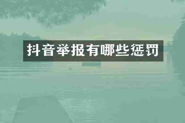 抖音举报有哪些惩罚
