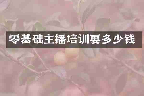零基础主播培训要多少钱