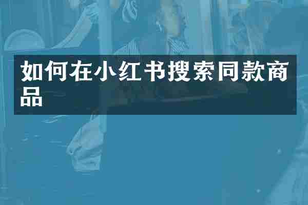 如何在小红书搜索同款商品