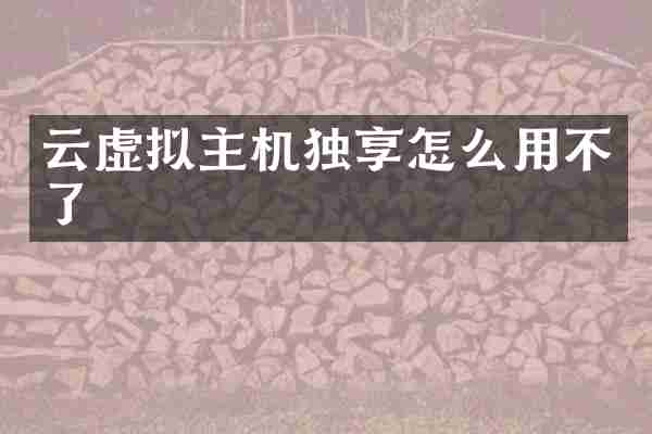 云虚拟主机独享怎么用不了