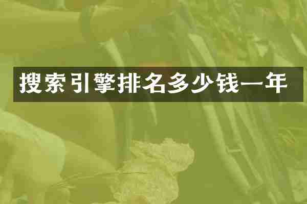 搜索引擎排名多少钱一年