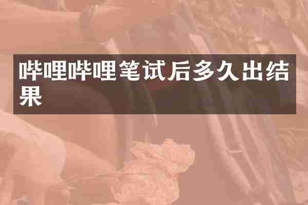 哔哩哔哩笔试后多久出结果