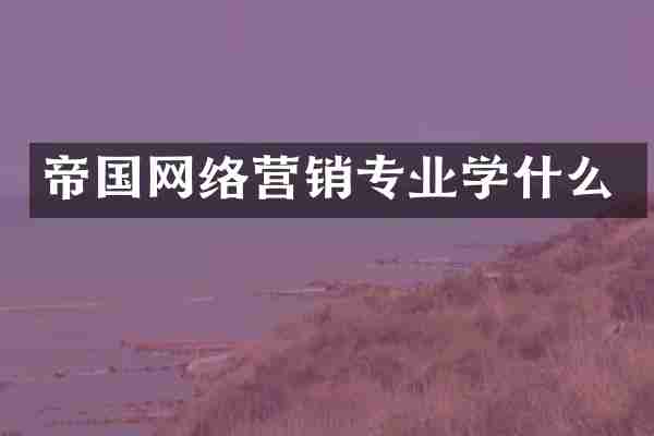 帝国网络营销专业学什么
