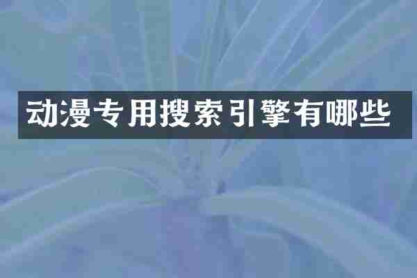 动漫专用搜索引擎有哪些