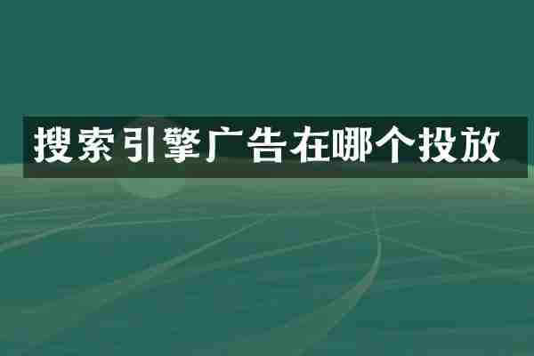 搜索引擎广告在哪个投放