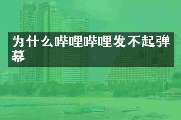 为什么哔哩哔哩发不起弹幕