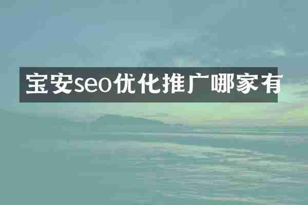 宝安seo优化推广哪家有