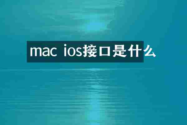 mac ios接口是什么