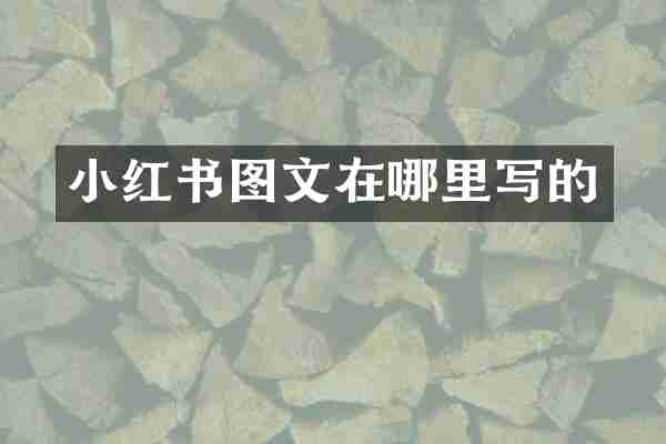 小红书图文在哪里写的