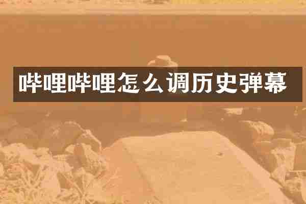 哔哩哔哩怎么调历史弹幕