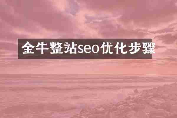 金牛整站seo优化步骤