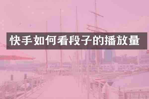 快手如何看段子的播放量
