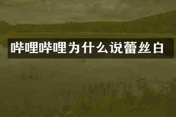 哔哩哔哩为什么说蕾丝白