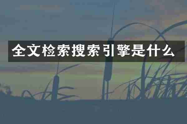 全文检索搜索引擎是什么