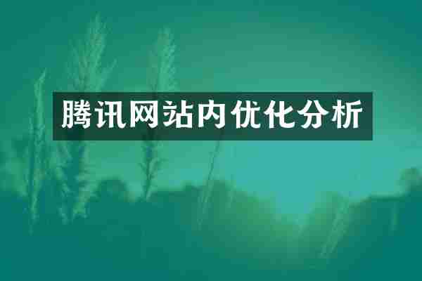腾讯网站内优化分析