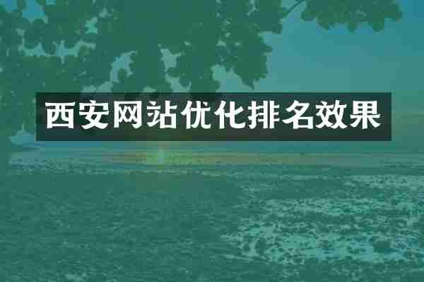 西安网站优化排名效果