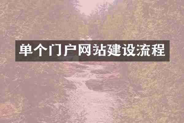 单个门户网站建设流程