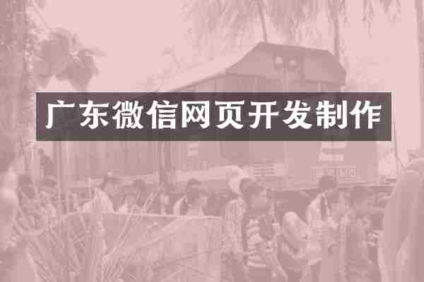 广东微信网页开发制作