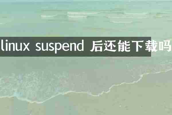 linux suspend 后还能下载吗