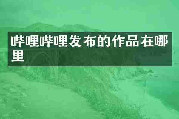 哔哩哔哩发布的作品在哪里