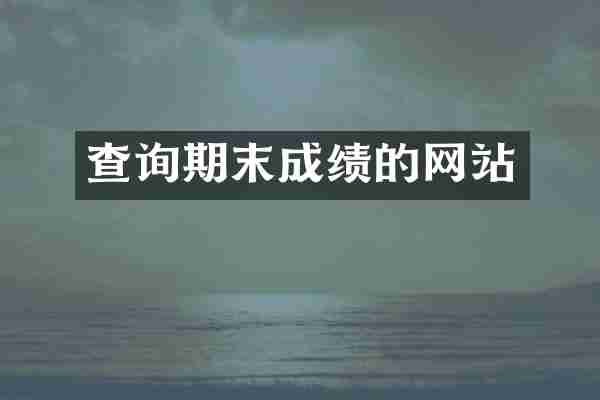 查询期末成绩的网站