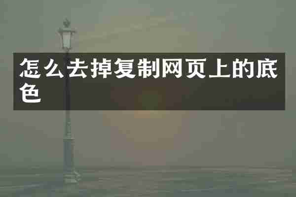 怎么去掉复制网页上的底色