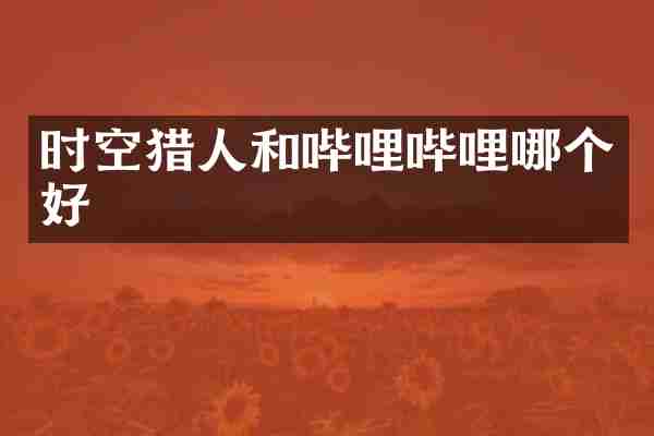 时空猎人和哔哩哔哩哪个好