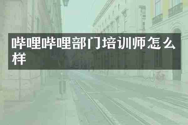 哔哩哔哩部门培训师怎么样