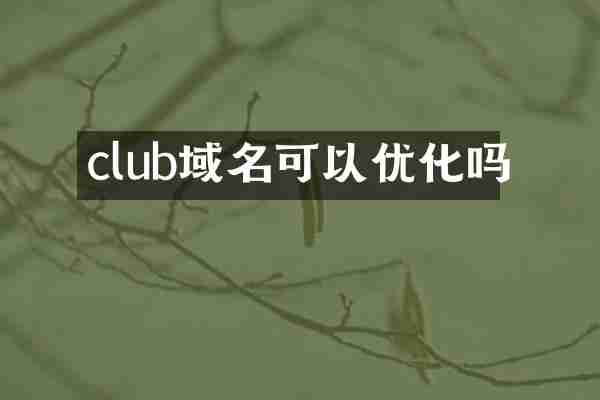 club域名可以优化吗