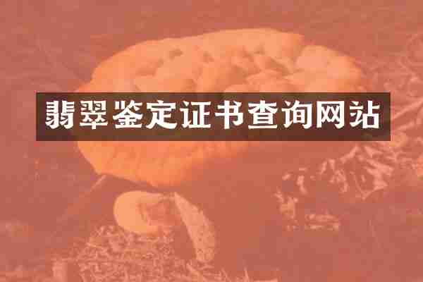 翡翠鉴定证书查询网站