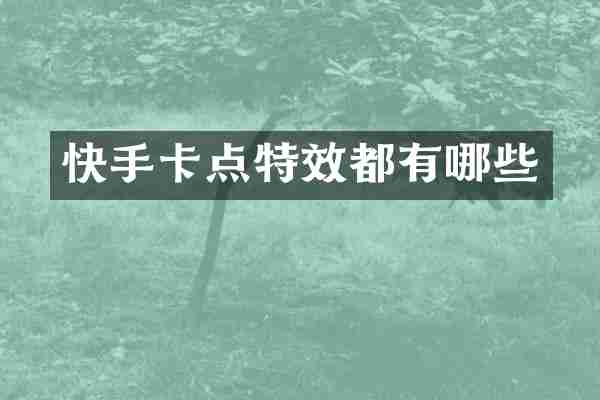 快手卡点特效都有哪些
