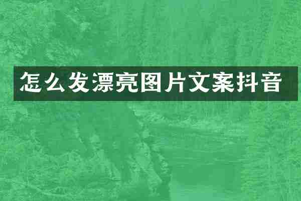 怎么发漂亮图片文案抖音